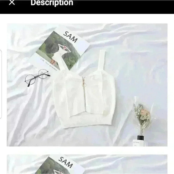 WOMENS WHITE CROP TOP. - Picture 5 of 6